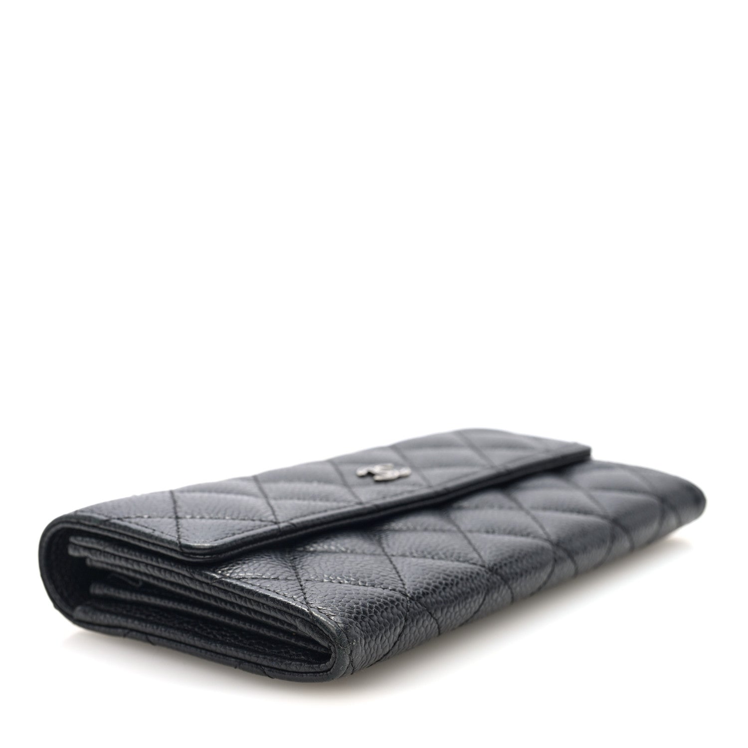 Chanel Caviar Quilted Large Gusset Flap Wallet Black 4 of 7