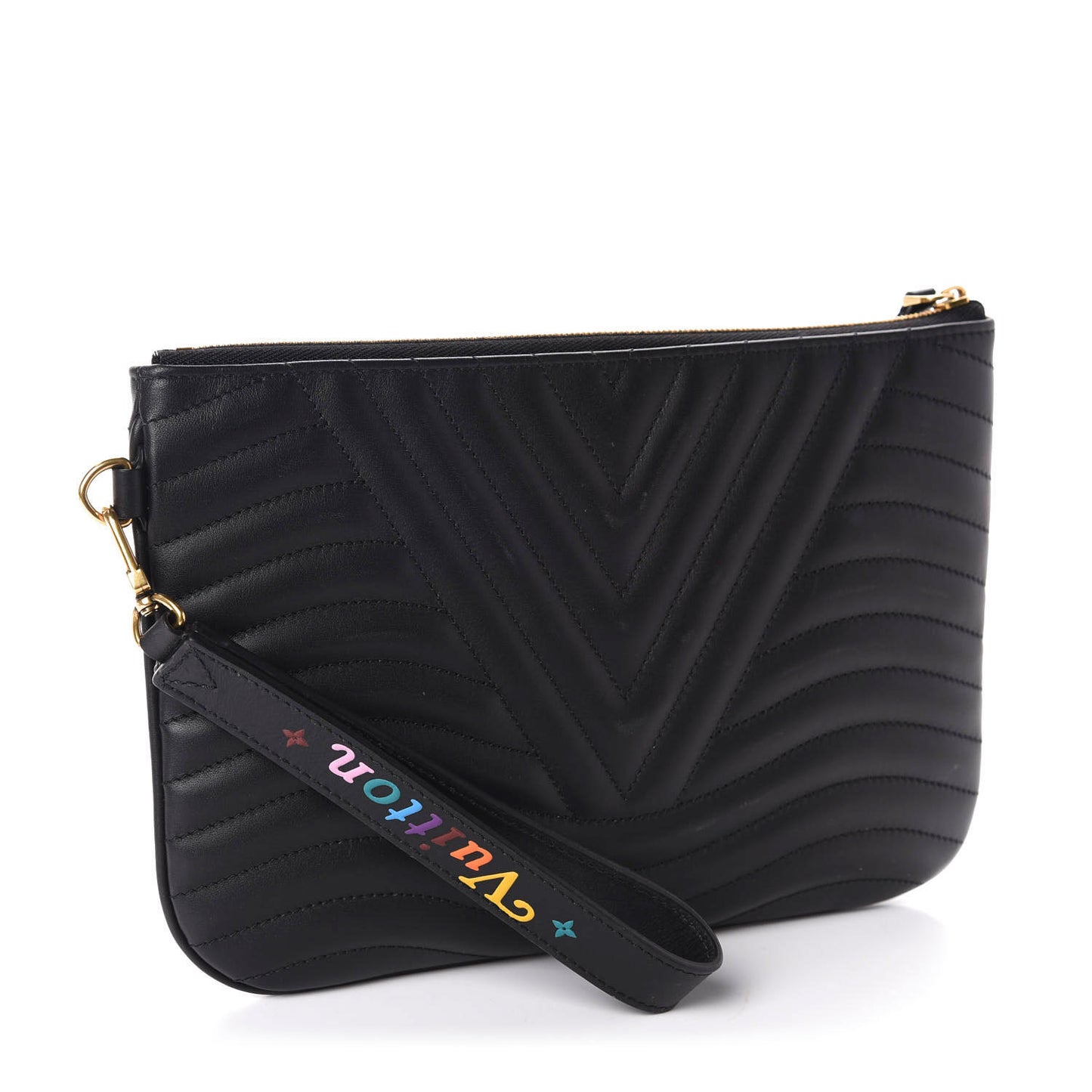 Calfskin New Wave Zipped Pochette Black