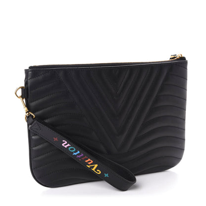 Louis Vuitton Calfskin New Wave Zipped Pochette Black 3 of 7