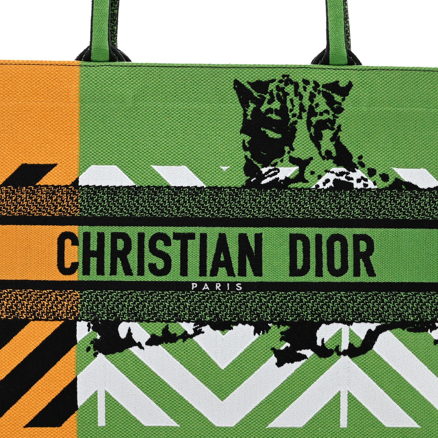 Canvas Embroidered Medium Jungle Pop Book Tote Green Multicolor