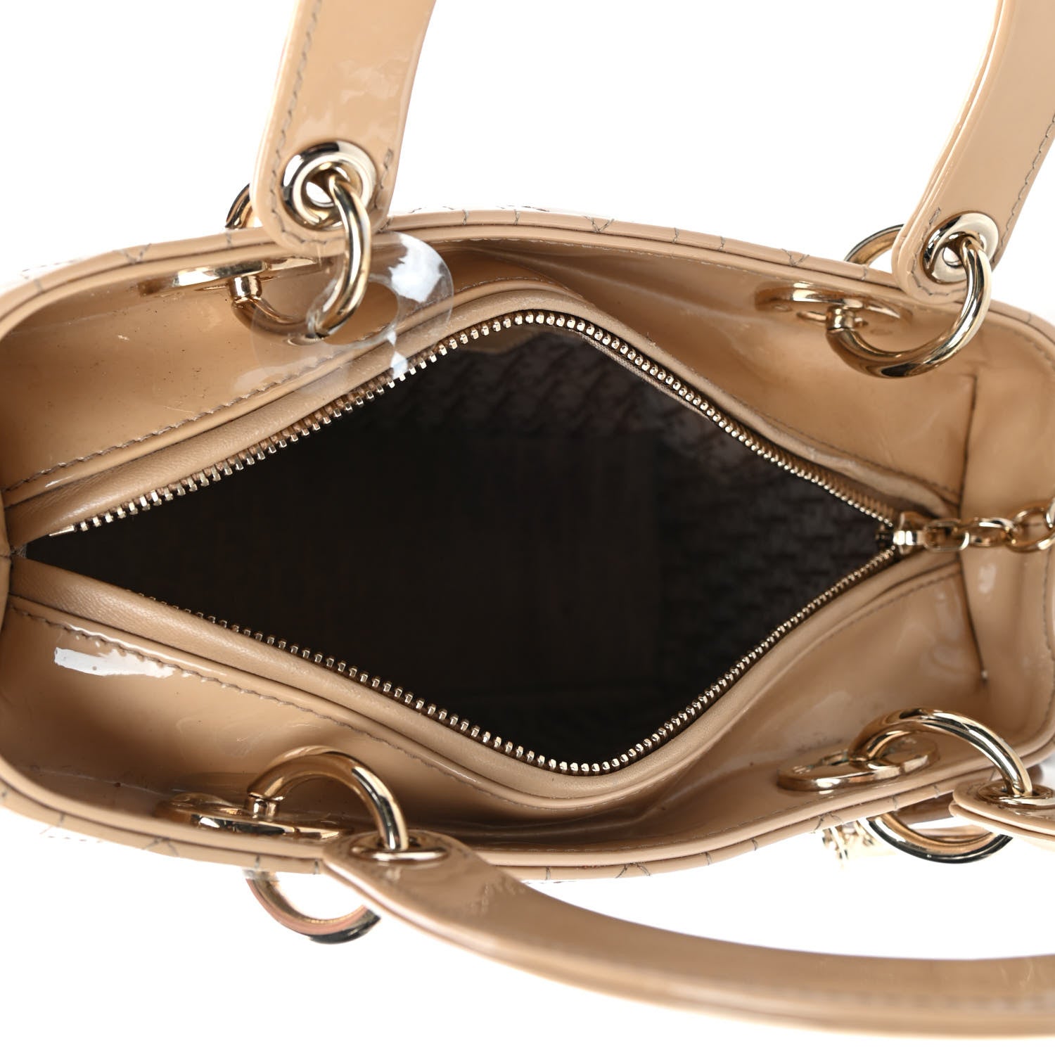 Christian Dior Patent Cannage Medium Lady Dior Dark Beige 4 of 5