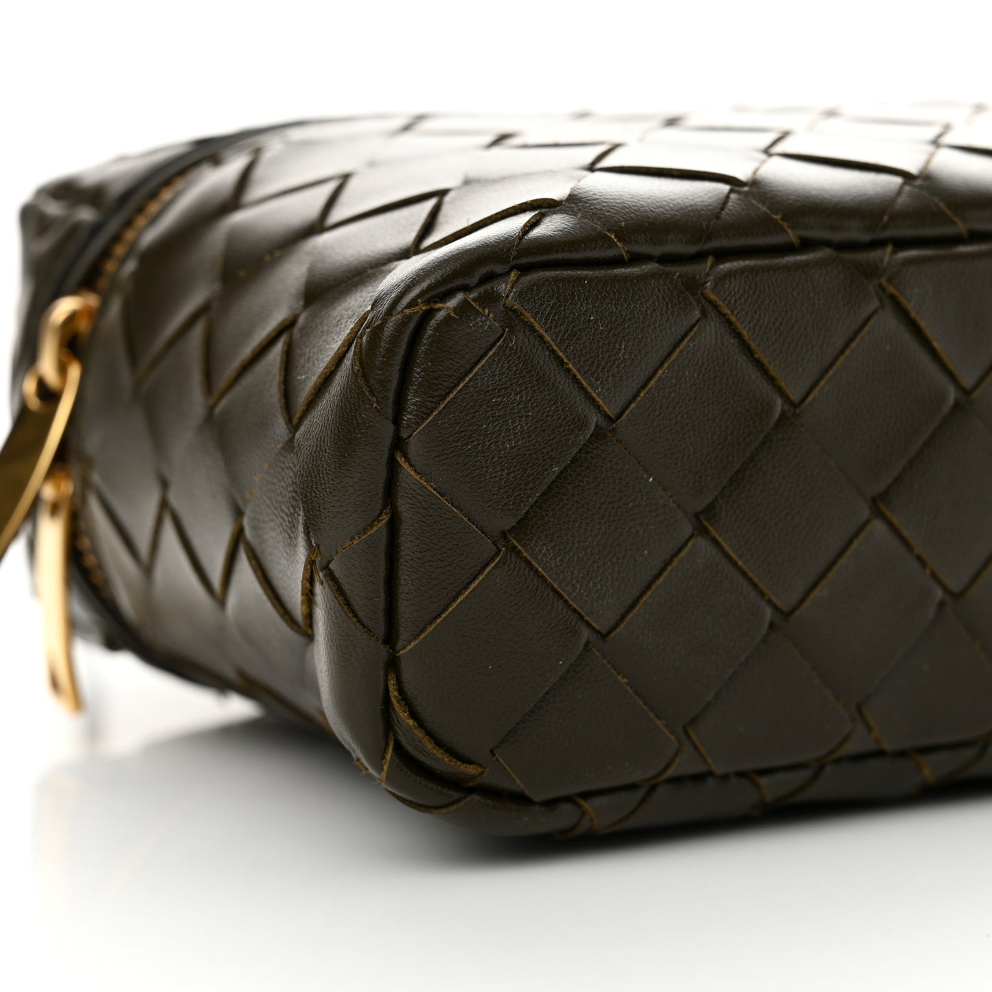 Calfskin Intrecciato Bang Bang Vanity Case Kaki