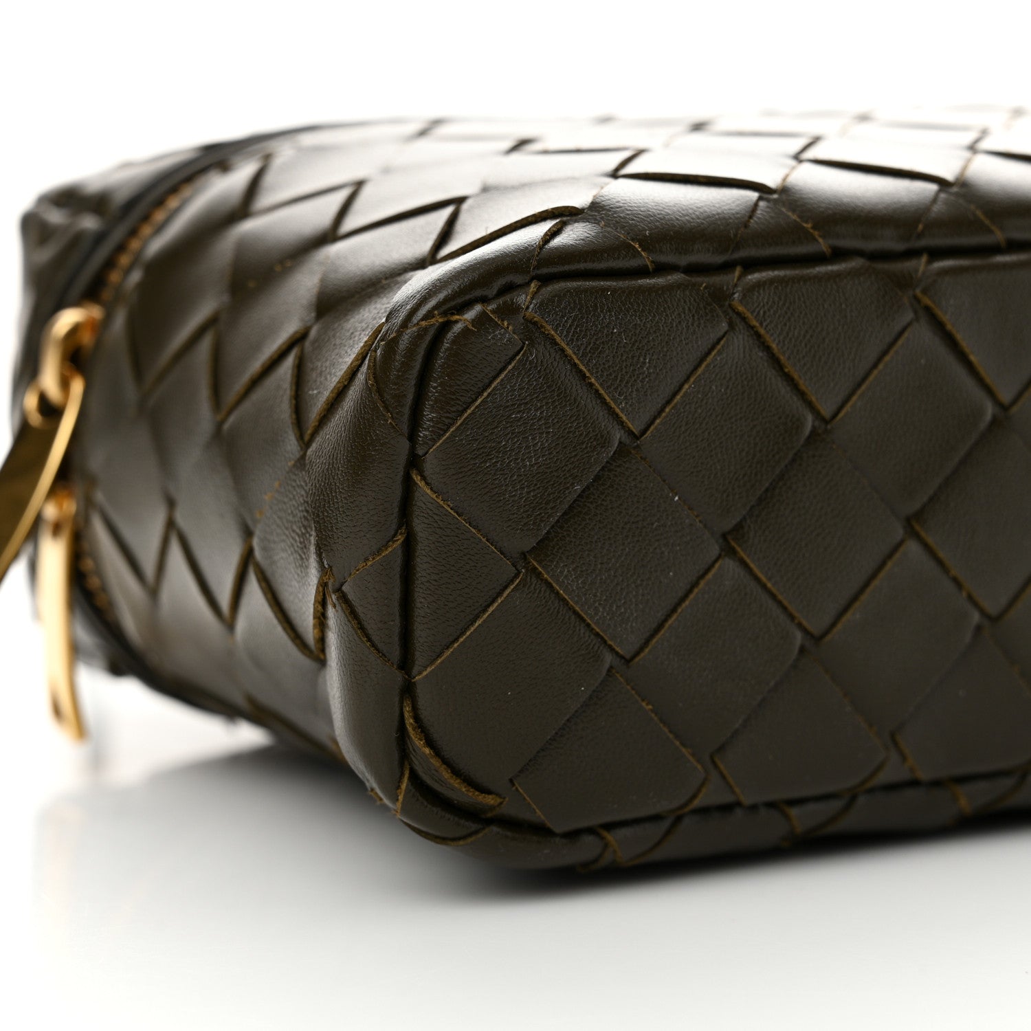 Bottega Veneta Calfskin Intrecciato Bang Bang Vanity Case Kaki 9 of 10