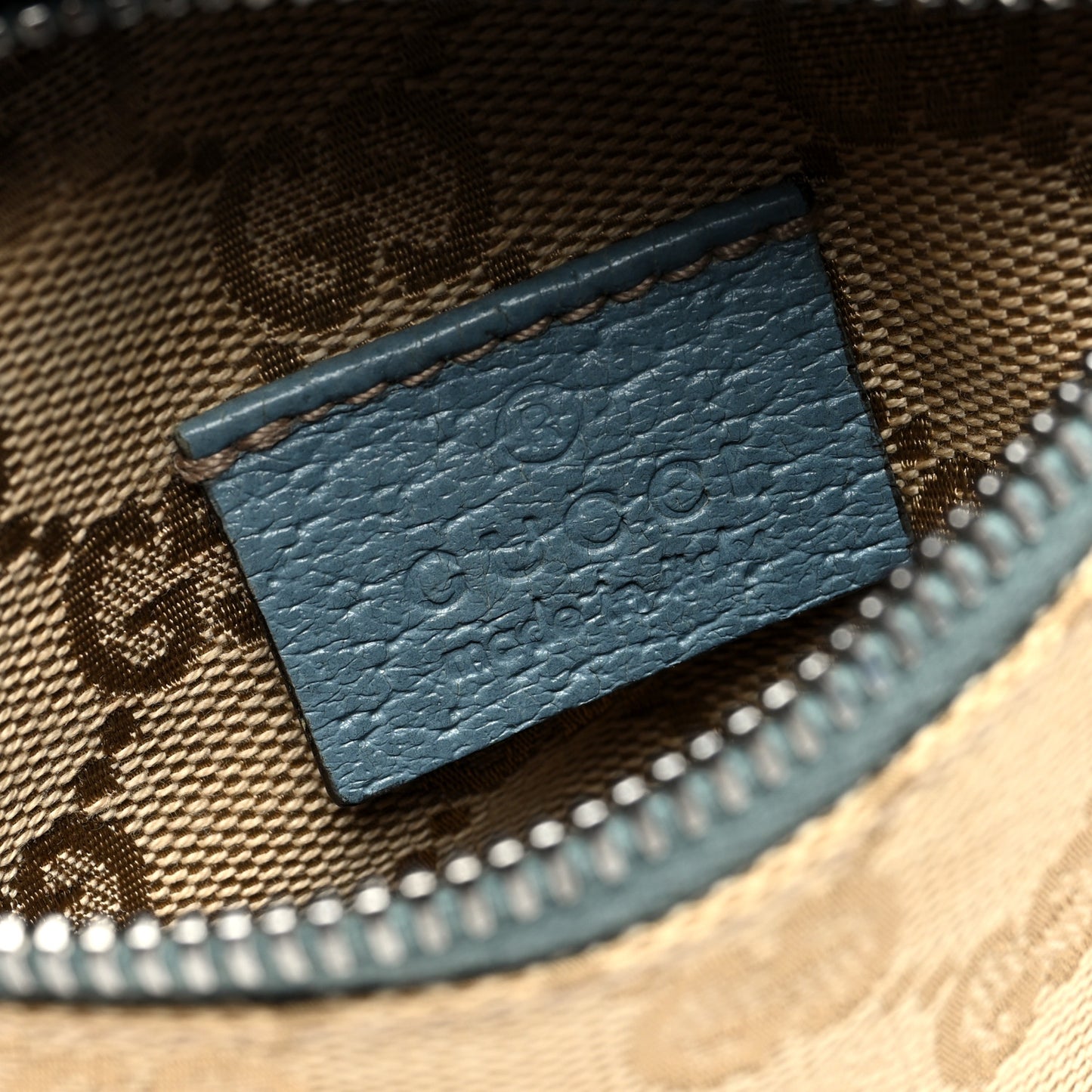 GG Monogram Web Double Pocket Belt Bag Blue