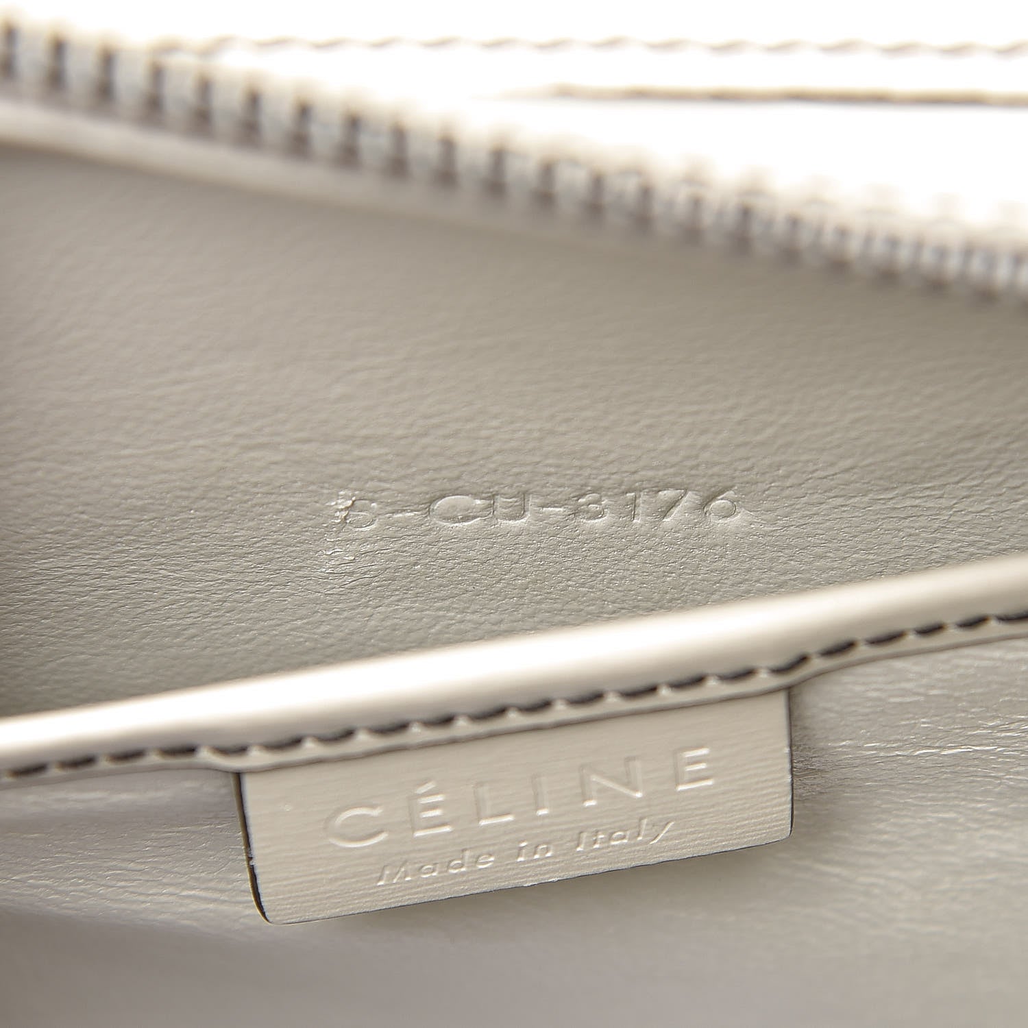 Celine Satin Calfskin Nano Debossed Luggage White 7 of 9