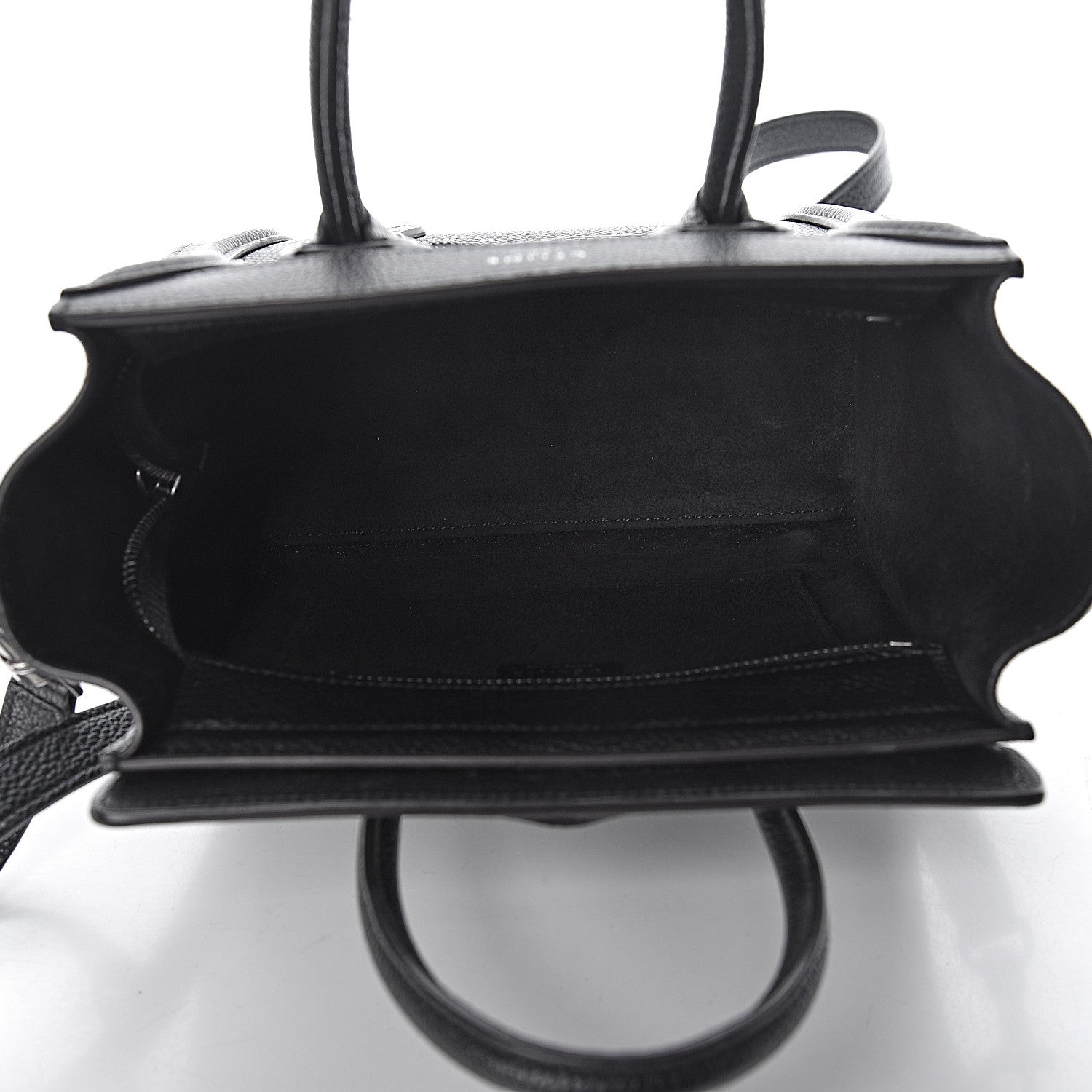 Celine Drummed Calfskin Nano Luggage Black 5 of 10
