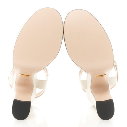 Gucci Nappa Charlotte Horsebit 40/135mm Platform Sandals 39.5 Mystic White 5 of 9