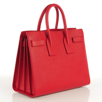 Saint Laurent Grained Calfskin Small Sac De Jour New Red 3 of 9