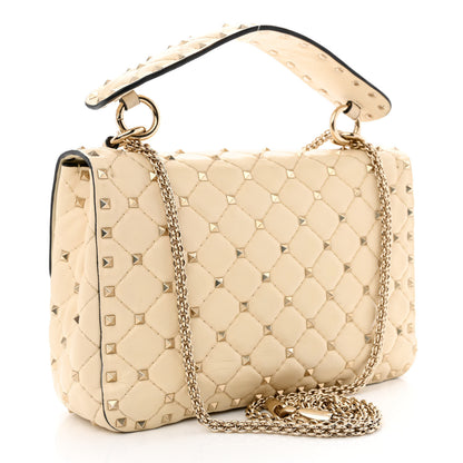 Valentino Garavani Nappa Medium Rockstud Spike Shoulder Bag Light Ivory 3 of 16