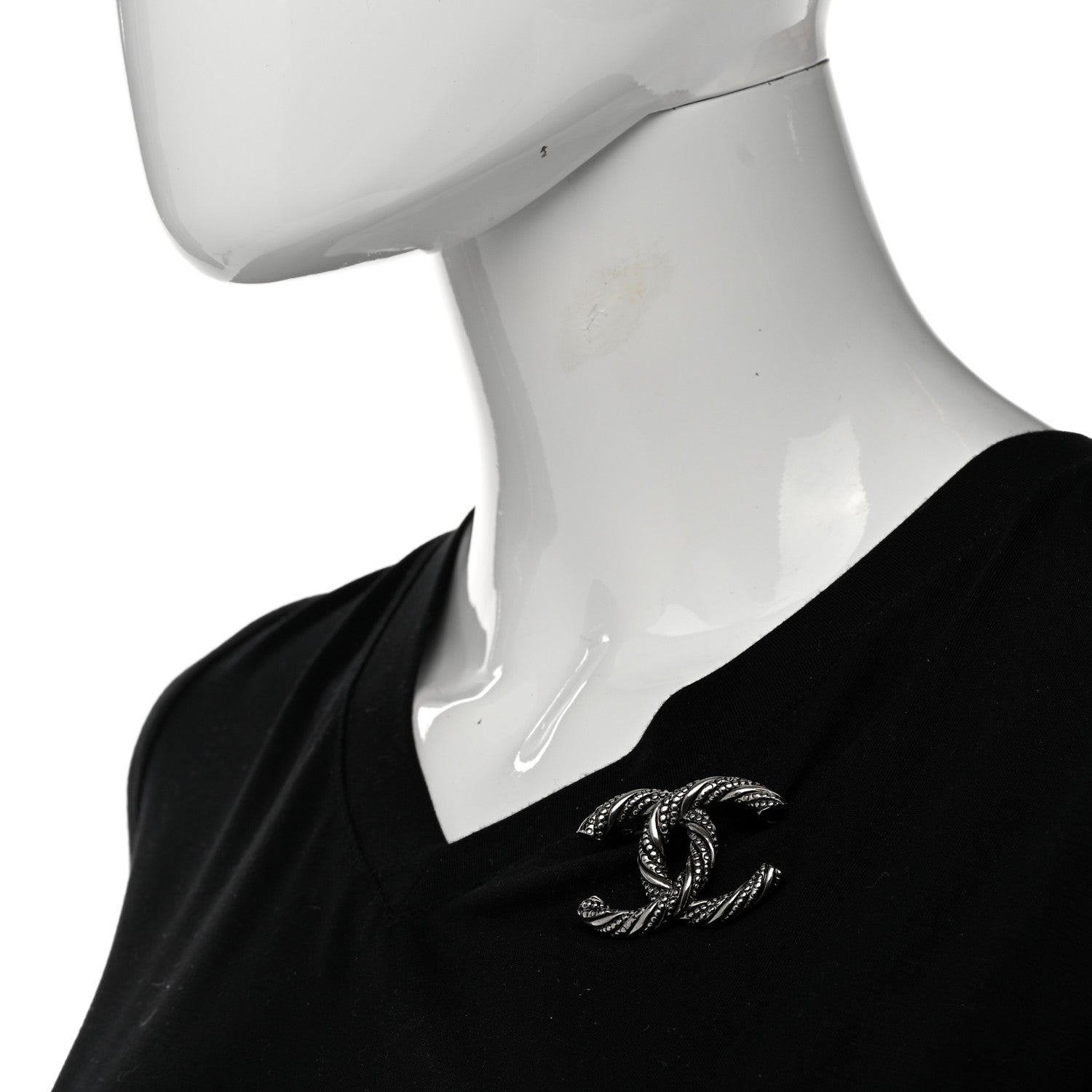 Chanel Ruthenium Twisted CC Brooch 2 of 5