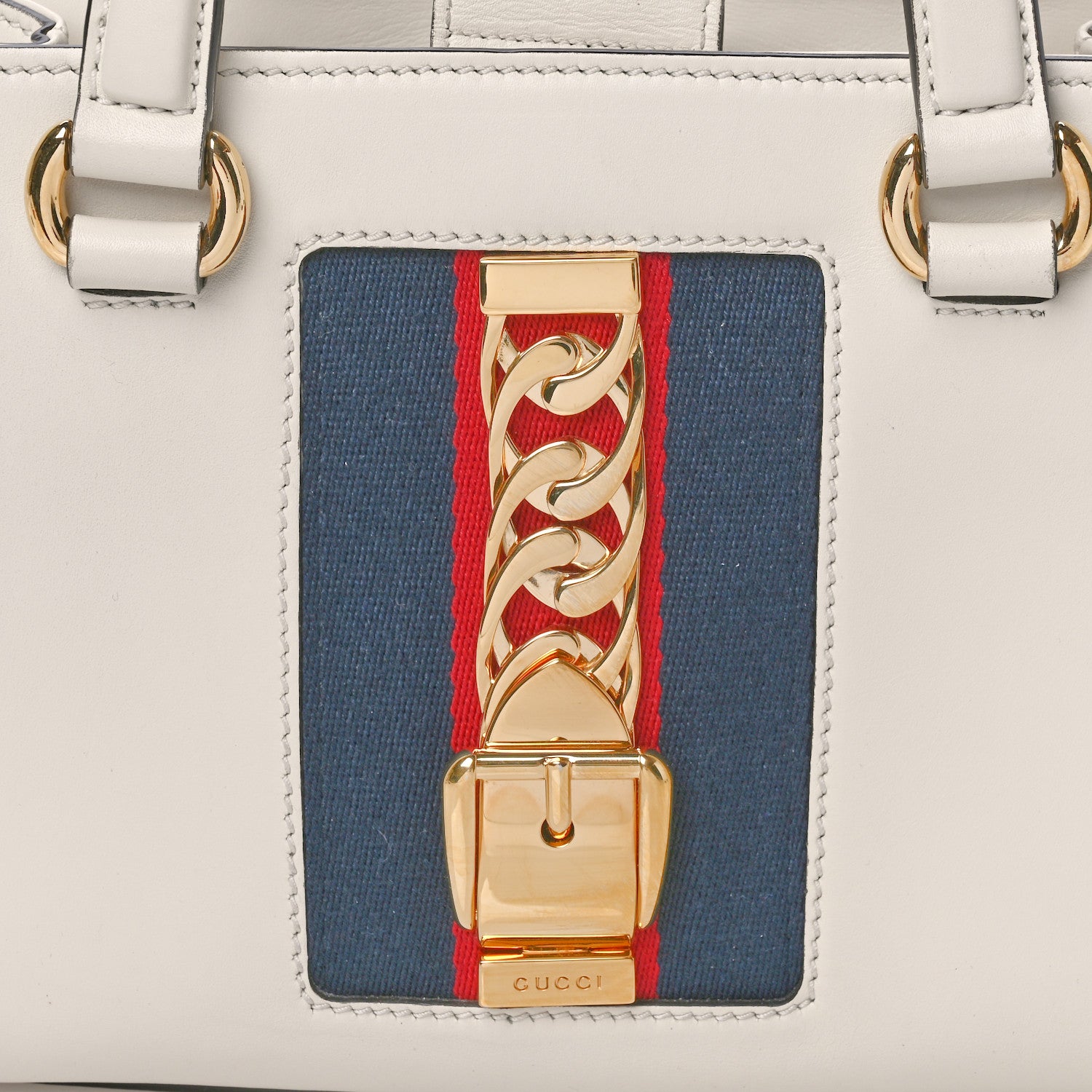 Gucci Calfskin Medium Sylvie Top Handle Tote White 8 of 10