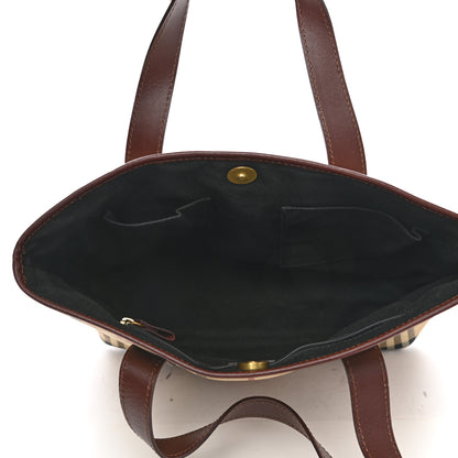 Burberry Haymarket Check Studded Tote Chocolate 5 of 10