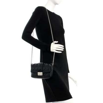 Christian Dior Lambskin Cannage New Lock Pouch Black 2 of 9