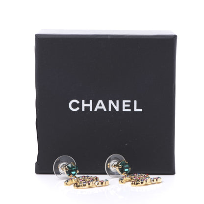 Chanel Crystal Over The Rainbow CC Drop Earrings Gold Multicolor 5 of 5
