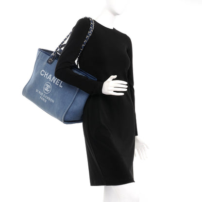 Chanel Canvas Large Deauville Tote Blue 2 of 14
