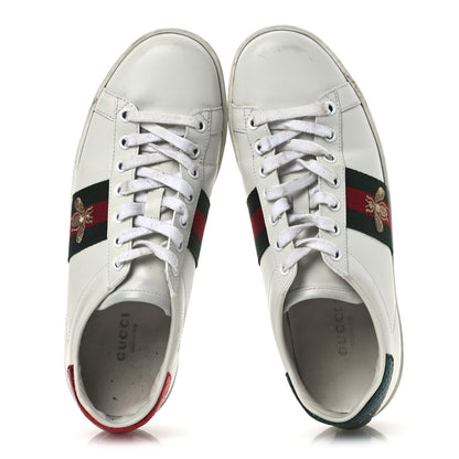 Gucci Calfskin Ayers Bee Embroidered Womens Ace Sneakers 37 White Green 2 of 17