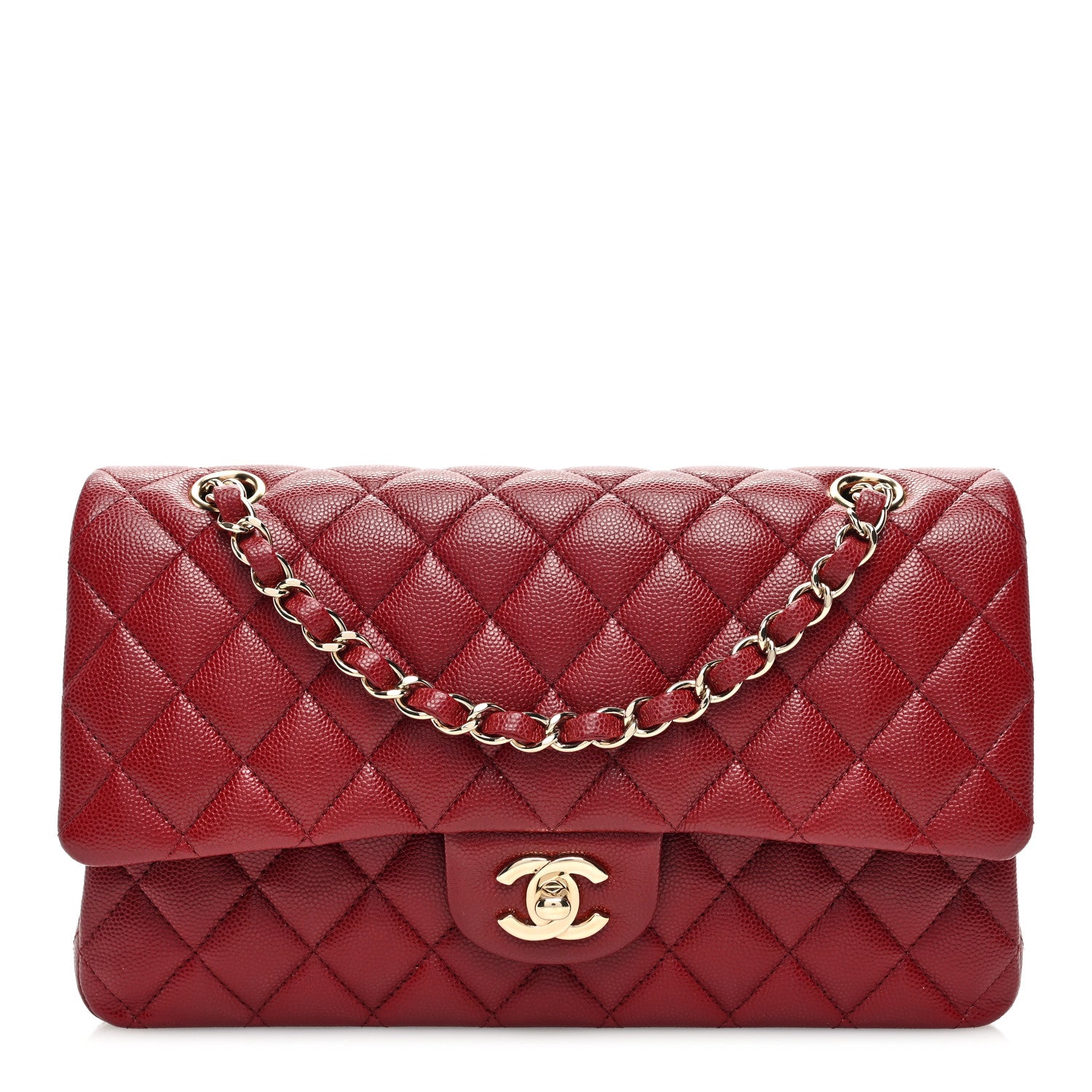 Chanel Caviar Quilted Medium Double Flap Burgundy 1 of 10