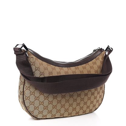 Gucci Monogram Medium Half Moon Hobo Dark Brown 3 of 13