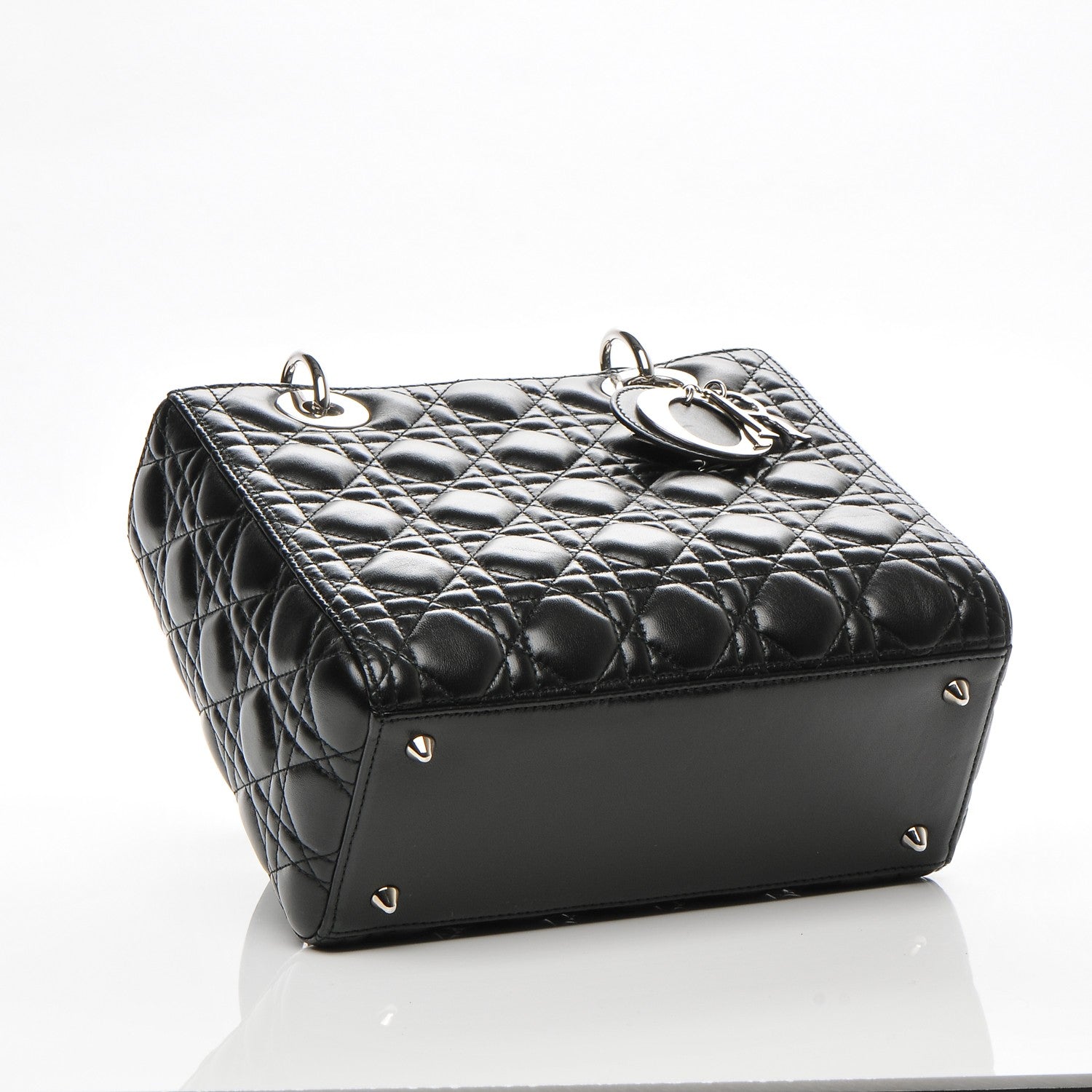 Christian Dior Lambskin Cannage Medium Lady Dior Black 4 of 8