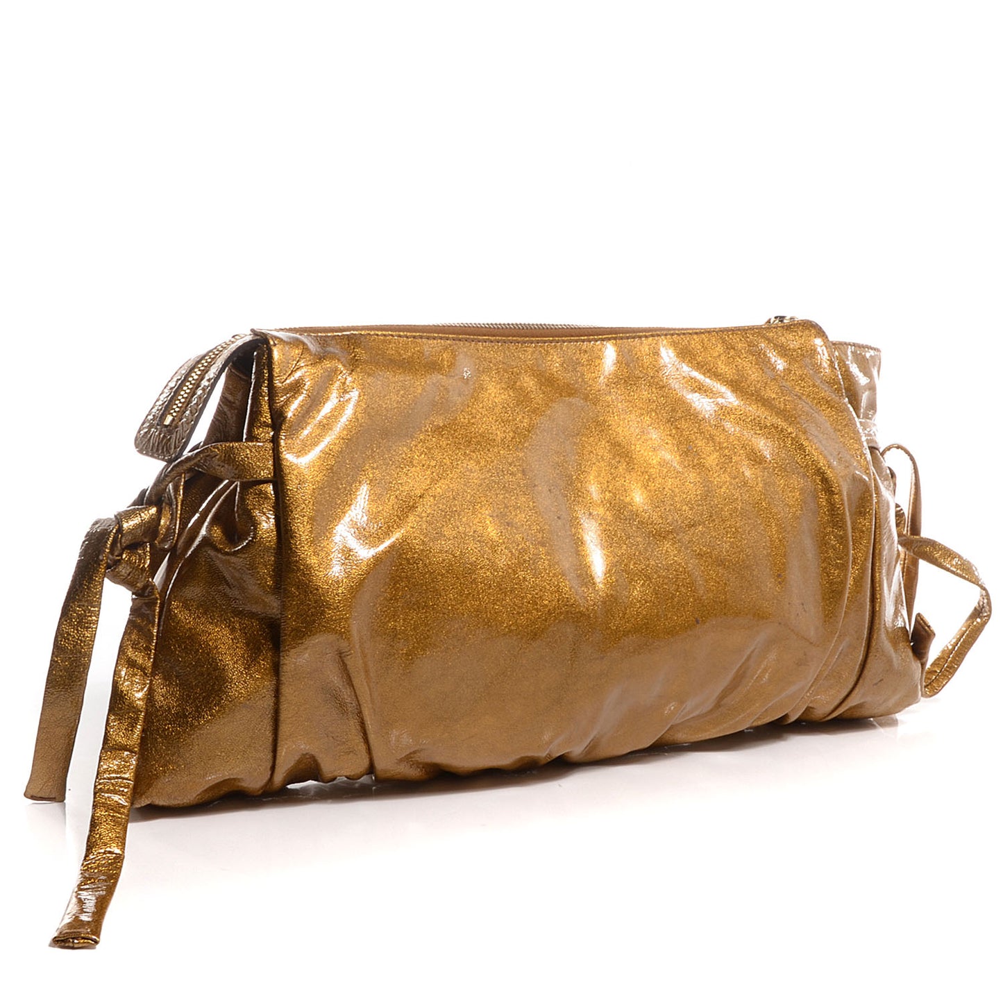 Patent Hysteria Large Clutch Metallic Gold