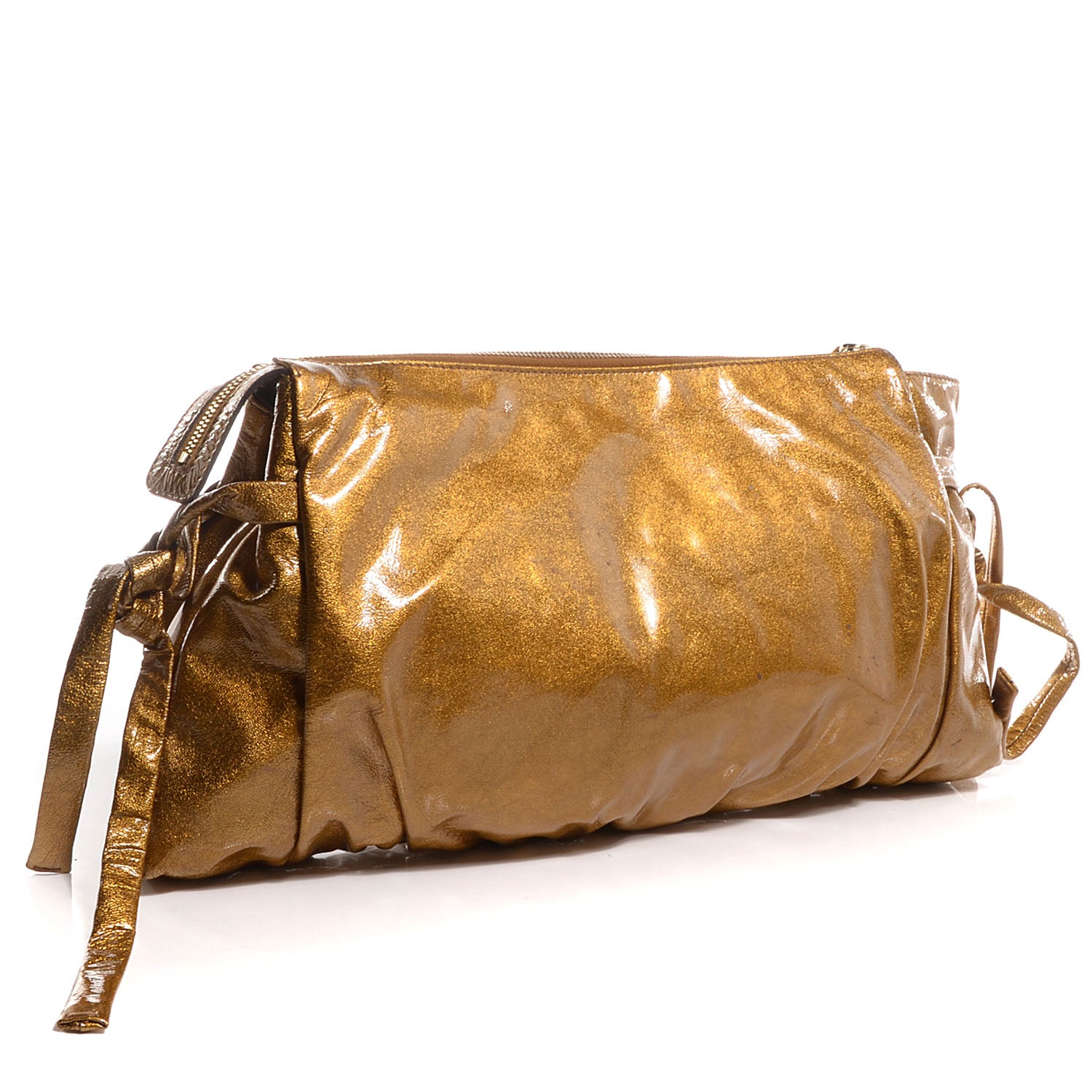 Gucci Patent Hysteria Large Clutch Metallic Gold 3 of 8