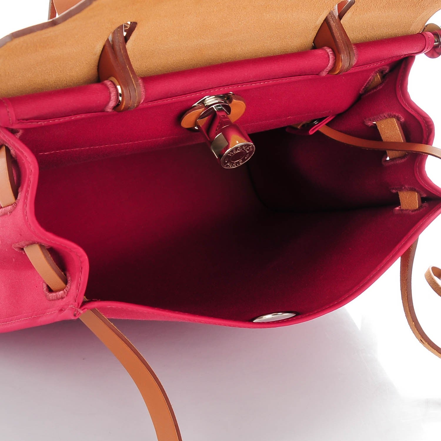 Hermes Vache Hunter Toile Herbag Zip 31 PM Rubis 8 of 10