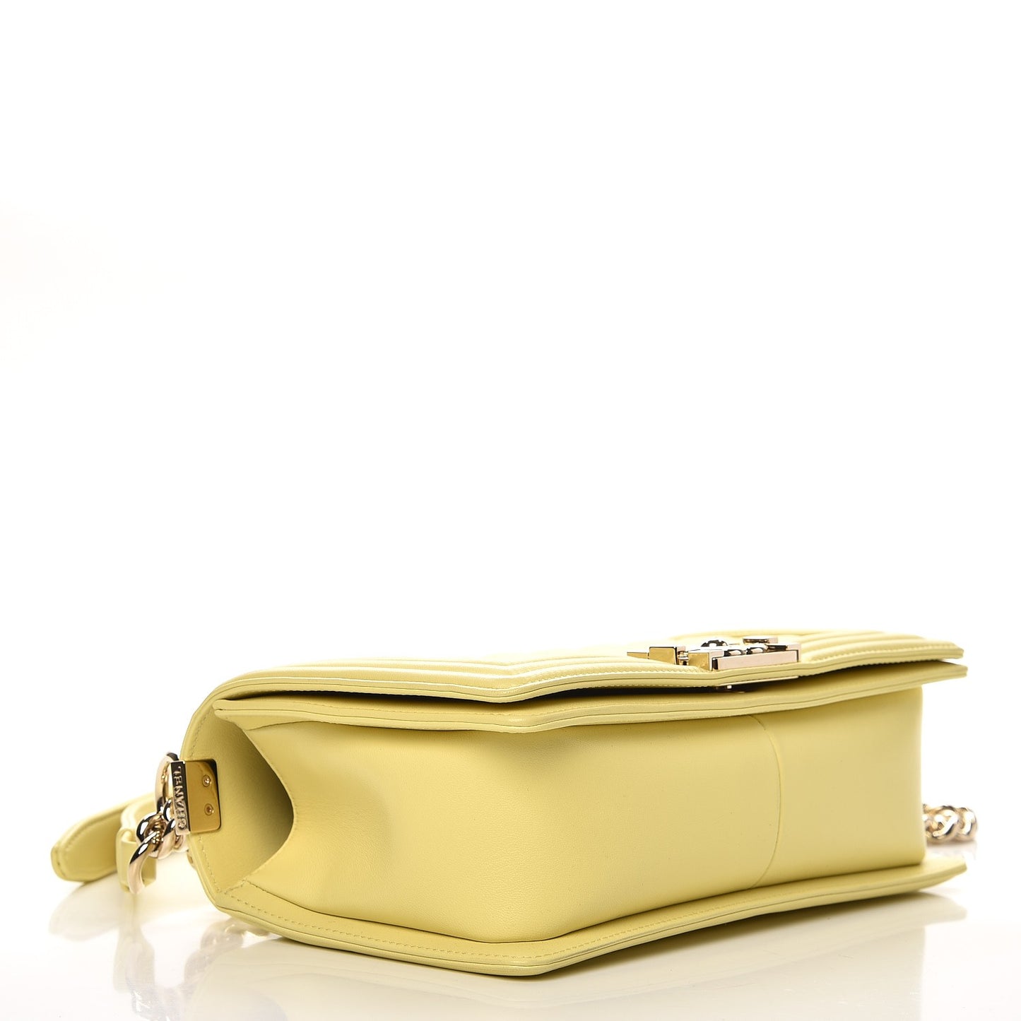 Lambskin Quilted Medium Boy Flap Yellow