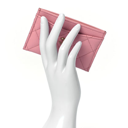 Chanel Caviar Quilted Card Holder Pink 2 of 9