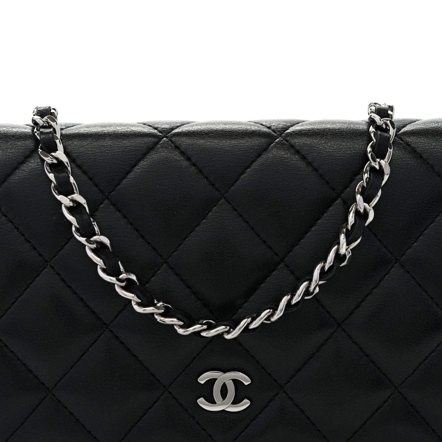 Chanel Lambskin Quilted Wallet On Chain WOC Black 8 of 11