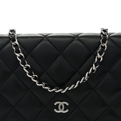 Chanel Lambskin Quilted Wallet On Chain WOC Black 8 of 11