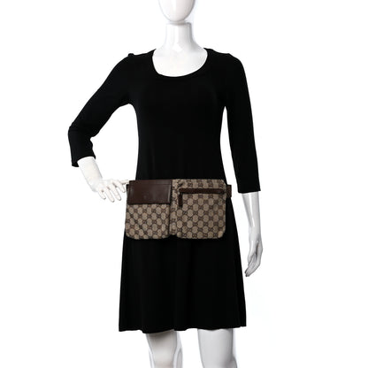Gucci GG Monogram Double Pocket Belt Bag Dark Brown 2 of 8