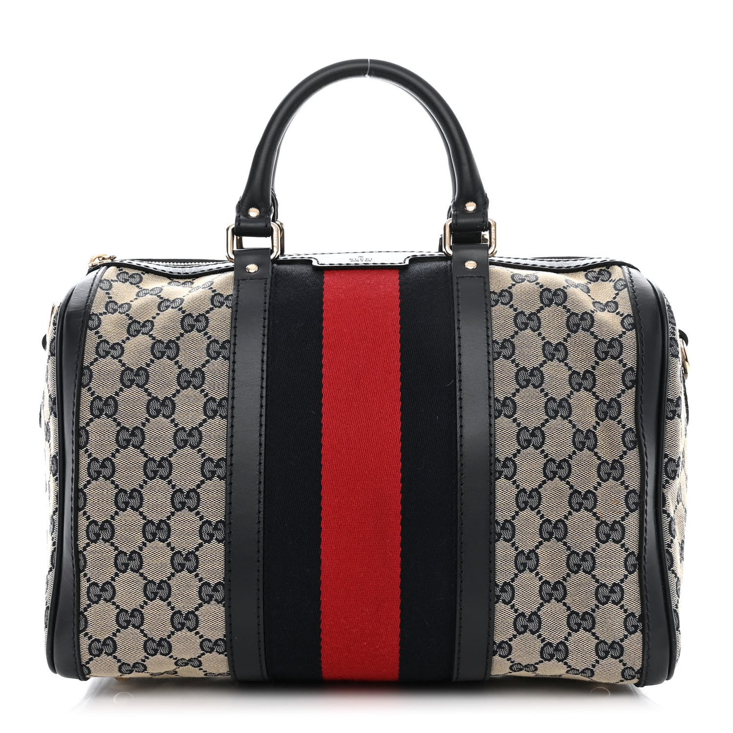 Monogram Selleria Calfskin Vintage Web Medium Boston Beige Blue