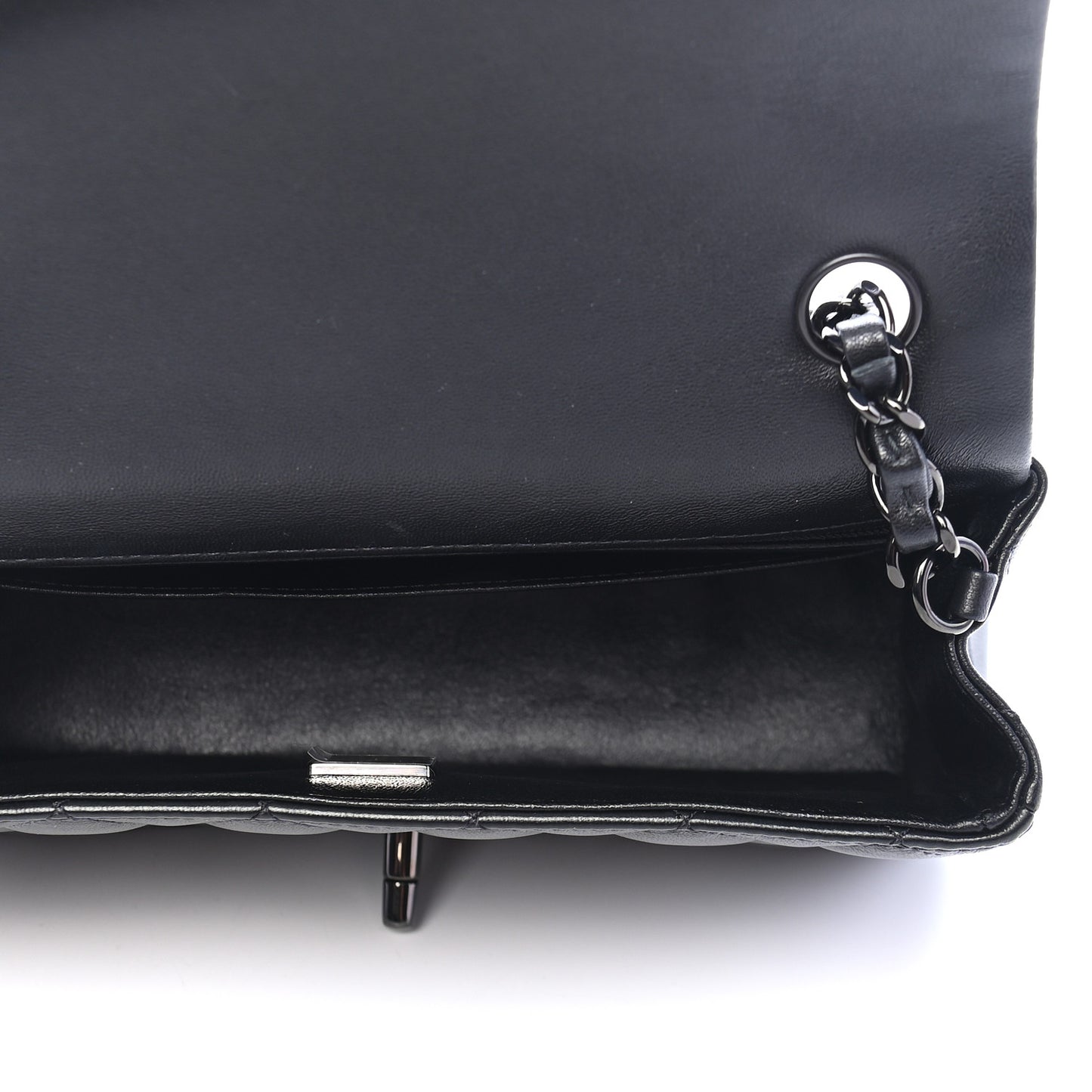 Lambskin Quilted Mini Rectangular Flap So Black