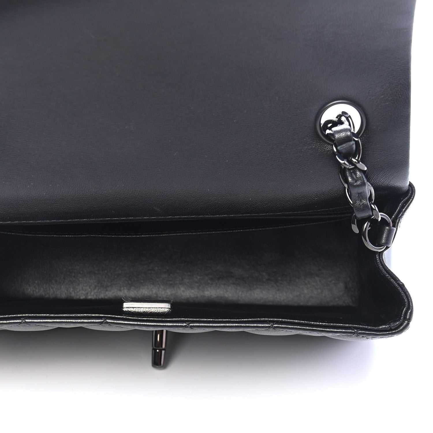Chanel Lambskin Quilted Mini Rectangular Flap So Black 5 of 9