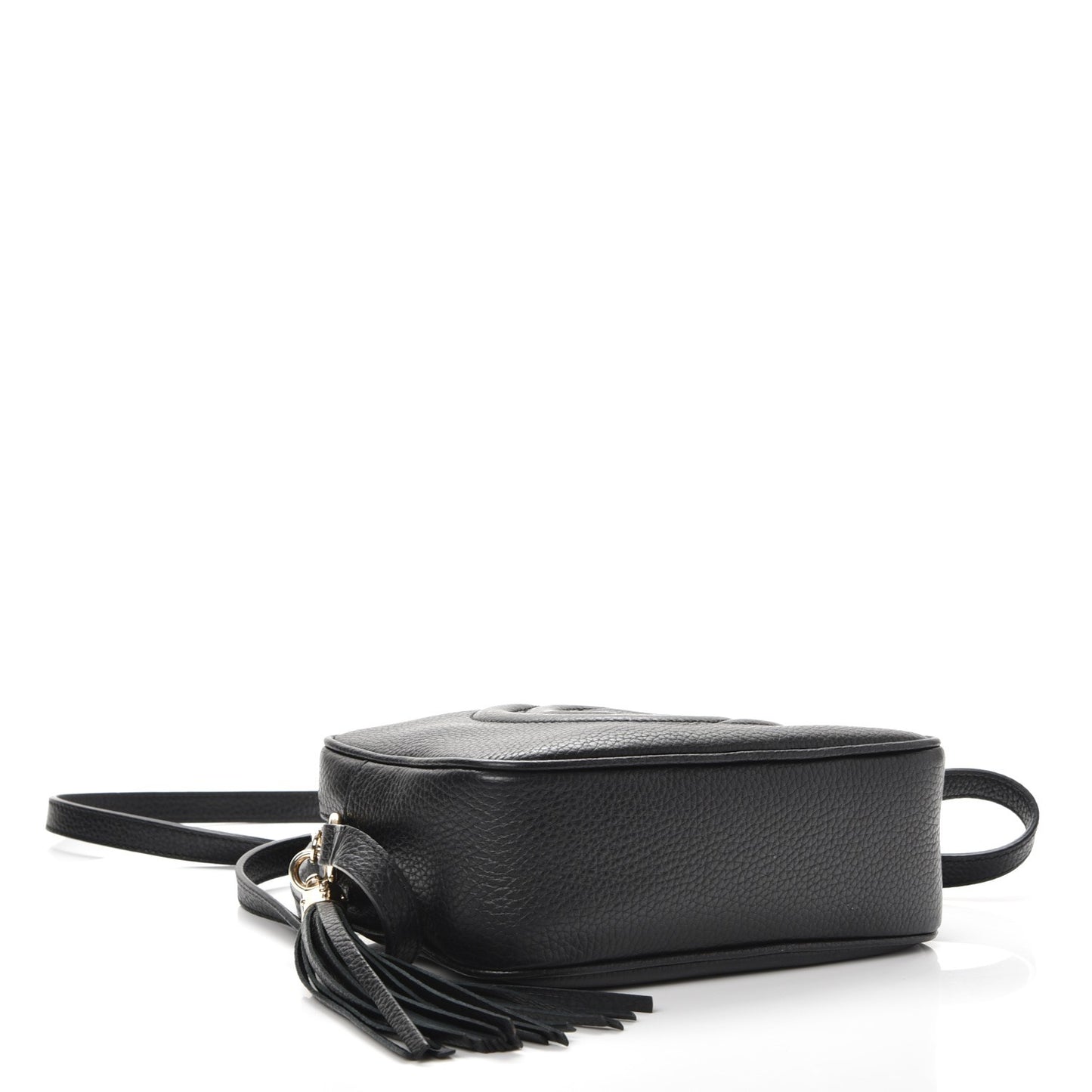 Pebbled Calfskin Small Soho Disco Bag Black