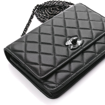 Chanel Lambskin Quilted Trendy CC Wallet On Chain WOC So Black 11 of 13