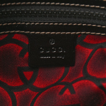 Gucci Patent Calfskin Medium Snow Glam Hobo Black White Red 6 of 9