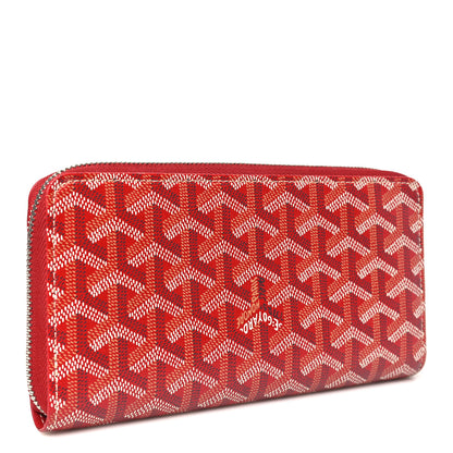 Goyard Goyardine Matignon Zip Around GM Wallet Red 3 of 8