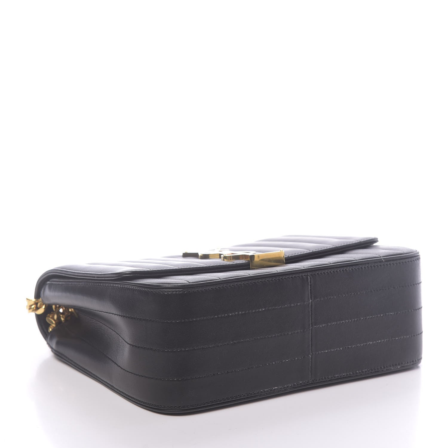 Saint Laurent Lambskin Matelasse Monogram Large Vicky Chain Bag Black 3 of 12