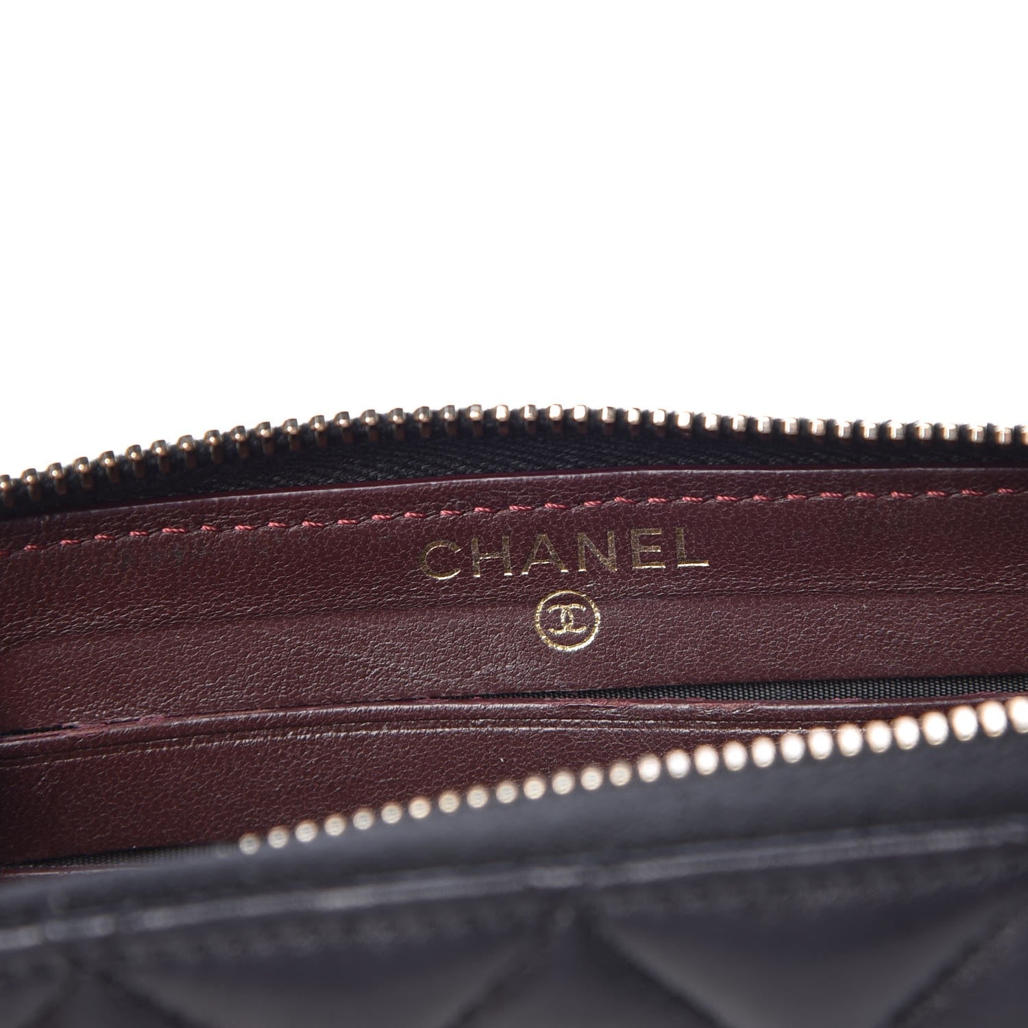 Chanel Lambskin Quilted Small Zip Around Wallet Black 8 of 9
