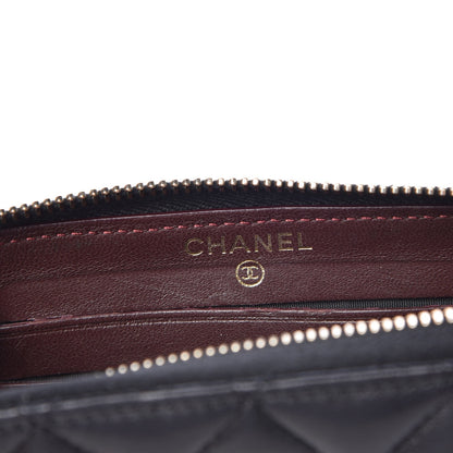 Chanel Lambskin Quilted Small Zip Around Wallet Black 8 of 9