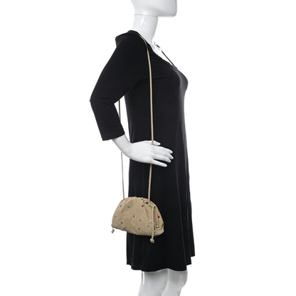 Bottega Veneta Suede Crystal Embellished The Mini Pouch Brown 2 of 10