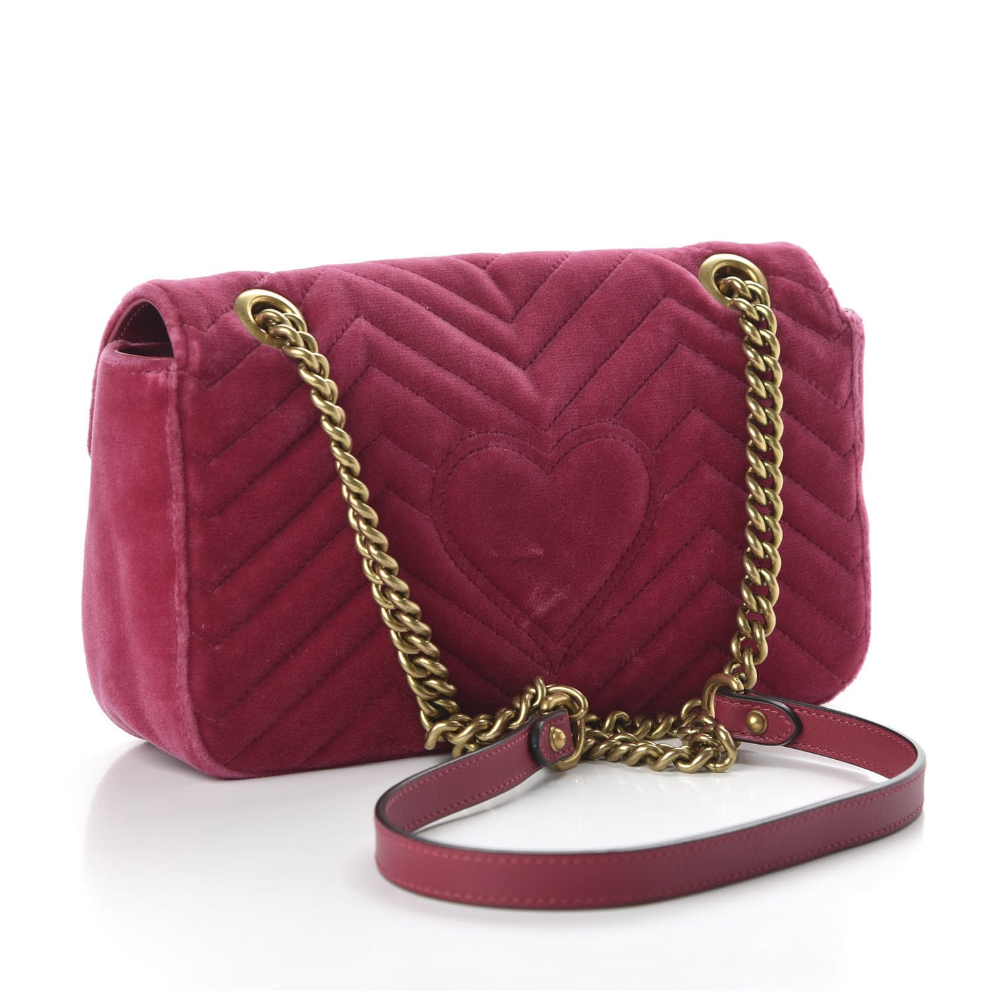 Velvet Matelasse Small GG Marmont Shoulder Bag Light Raspberry Rose