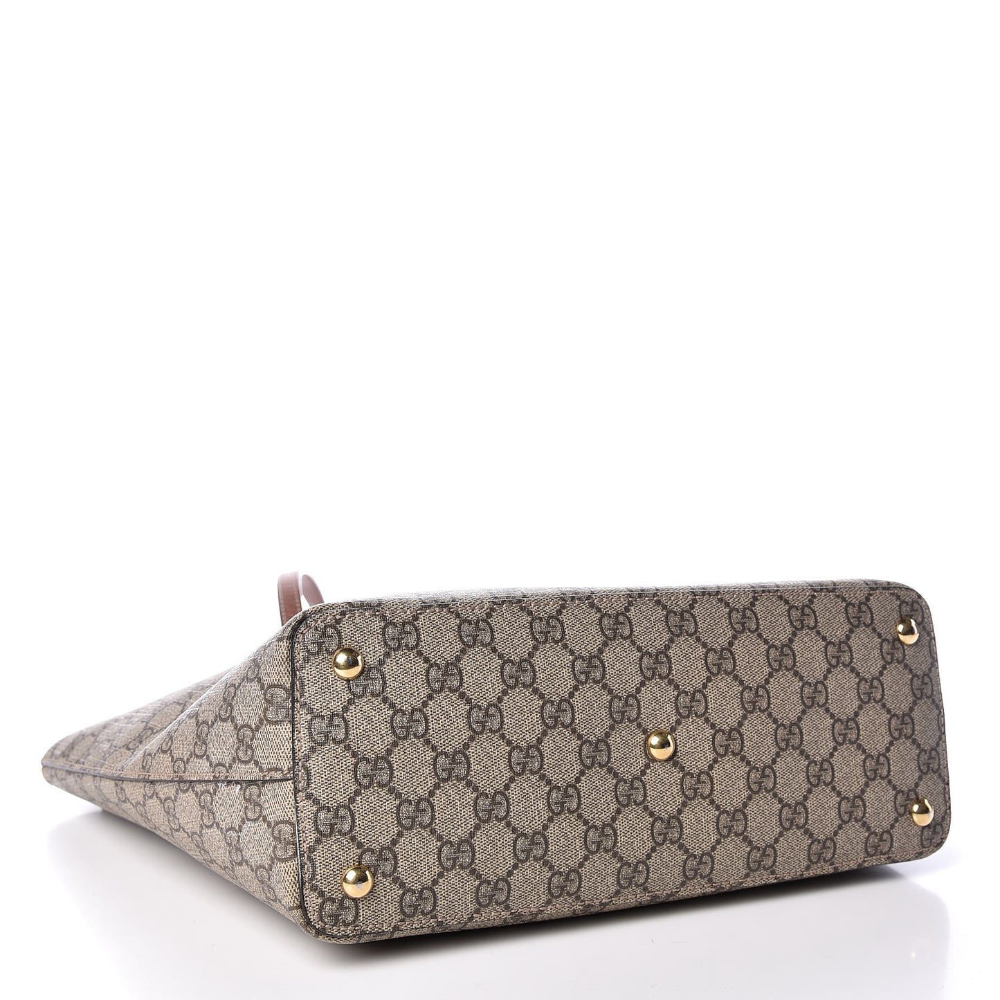 GG Supreme Monogram Medium Zippered Bucket Tote Beige Tuscany