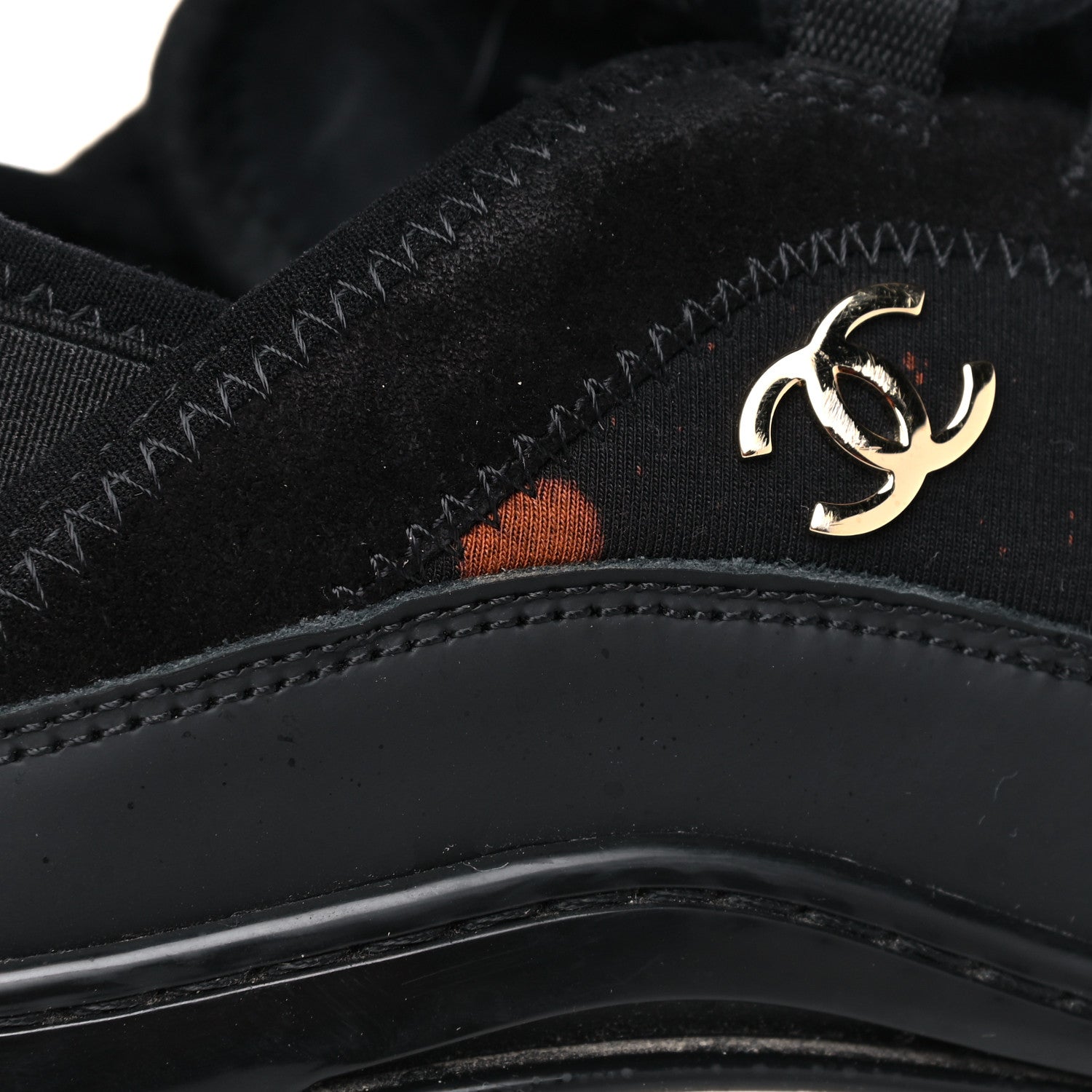 Chanel Velvet Calfskin Mixed Fibers CC Sneakers 39.5 Black 13 of 15