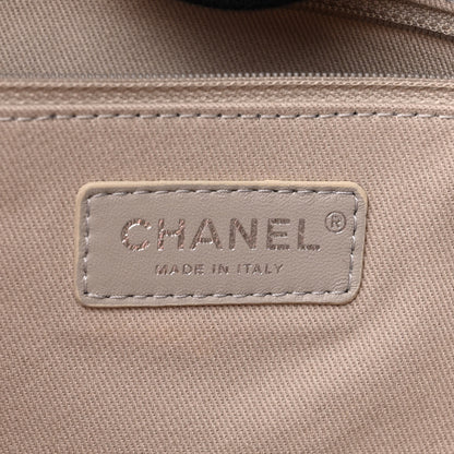 Chanel Canvas Striped Extra Large Deauville Tote Black Grey 6 of 10