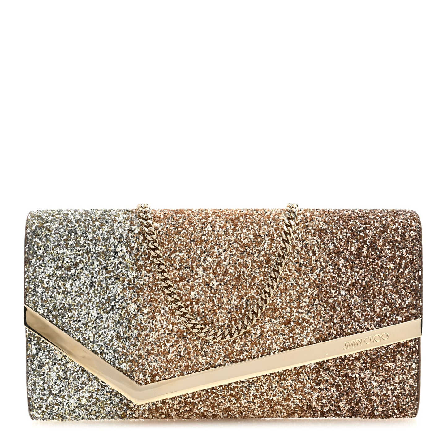 Glitter Degrade Emmie Clutch Silver Gold Rose Gold