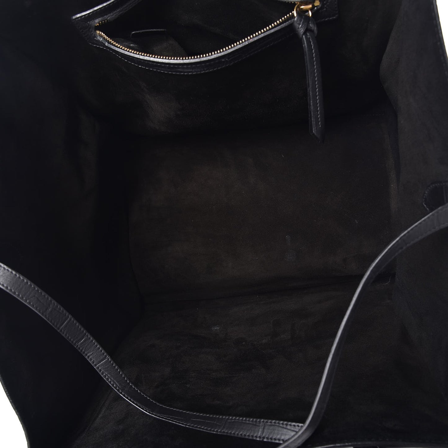 Crocodile Embossed Calfskin Large Phantom Luggage Black