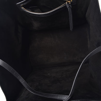 Celine Crocodile Embossed Calfskin Large Phantom Luggage Black 5 of 17