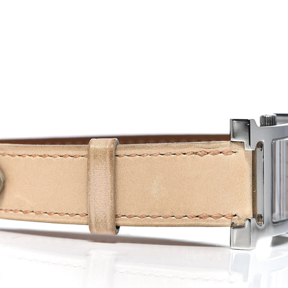 Hermes Stainless Steel Swift 21mm Heure H Hour Quartz Watch Parchemin 7 of 7
